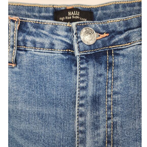 True Religion Halle Flap Skinny Raw Jeans - Medium Cloudless Wash Size 31 - Picture 5 of 14